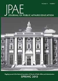 Cover image for Journal of Public Affairs Education, Volume 19, Issue 2, 2013