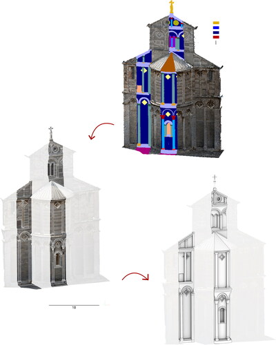 Figure 19. Semantic segmentation of the model with identification of classes of typological elements. Future work will consider the model resampling based on these primitive architectural components.