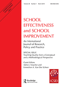 Cover image for School Effectiveness and School Improvement, Volume 30, Issue 1, 2019
