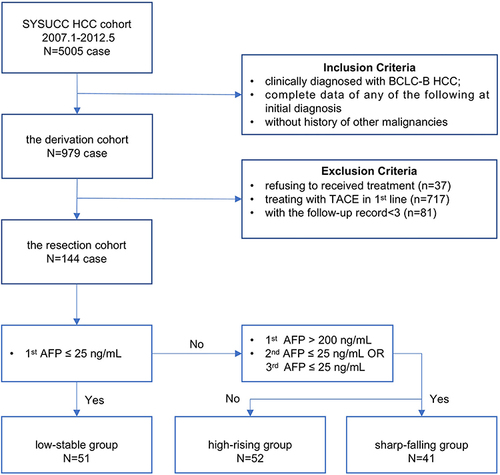 Figure 1 Flow chart of the cohort. HCC=hepatocellular carcinoma; TACE=transarterial chemoembolization; BCLC= Barcelona Clinic Liver Cancer.