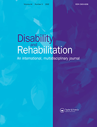 Cover image for Disability and Rehabilitation, Volume 44, Issue 3, 2022