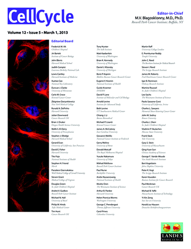 Figure 2. Cover of Cell Cycle Volume 12, Issue 5 (March 1, 2013).