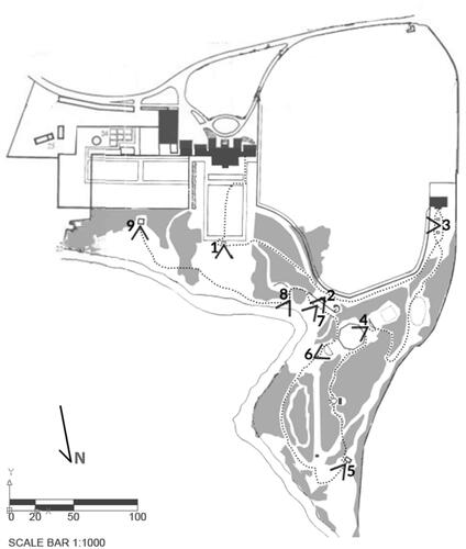 Figure 3. View locations from Rousham Gardens, 2020.