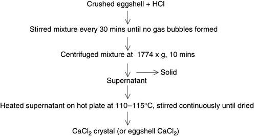 Figure 1 Extraction process for eggshell CaCl2.