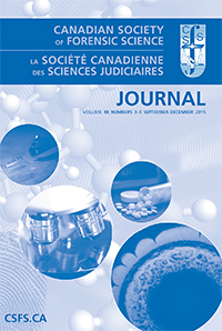 Cover image for Canadian Society of Forensic Science Journal, Volume 48, Issue 3, 2015
