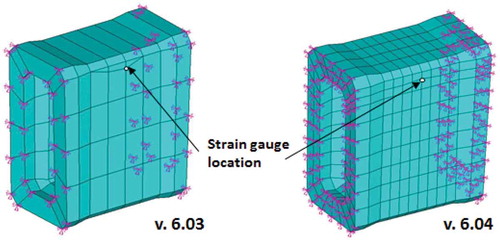 Fig. 5. Typical example of FE model of welded lateral support.