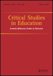 Cover image for Critical Studies in Education, Volume 54, Issue 1, 2013