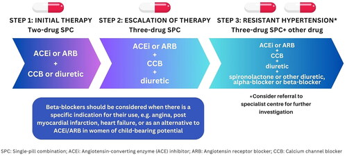 Figure 1. General treatment algorithm for patients with high blood pressure and no compelling indications.