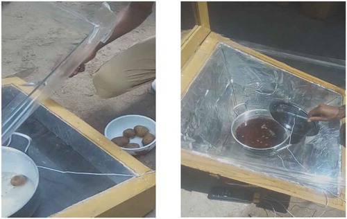 Figure 17. Cooking test for potato using CBSC (left) and ‘Shoforo’ using IBSC without TES (right)