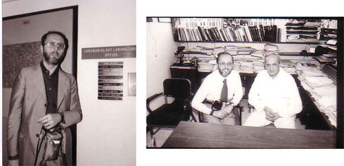 Figure 2. Pietro Cugini at the Chronobiology Laboratories of the University of Minnesota in 1980 (pictured with Franz Halberg – right).