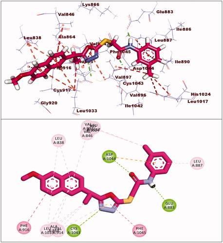 Figure 8. Interaction of compound 8 with VEGFR-2.