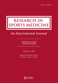 Cover image for Research in Sports Medicine, Volume 24, Issue 1, 2016