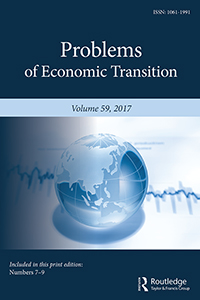 Cover image for Problems of Economic Transition, Volume 59, Issue 7-9, 2017