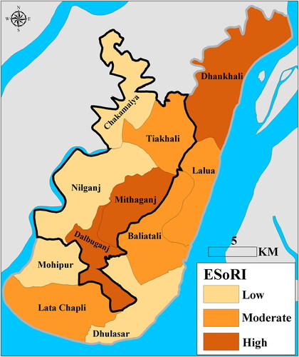 Figure 4. ESoRI map of the study area. Source: Author.