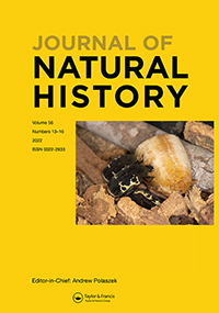 Cover image for Journal of Natural History, Volume 56, Issue 13-16, 2022