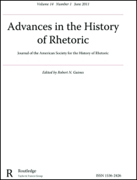 Cover image for Journal for the History of Rhetoric, Volume 20, Issue 2, 2017