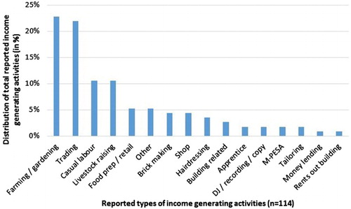 Figure 1. Income-generating activities of interviewees.