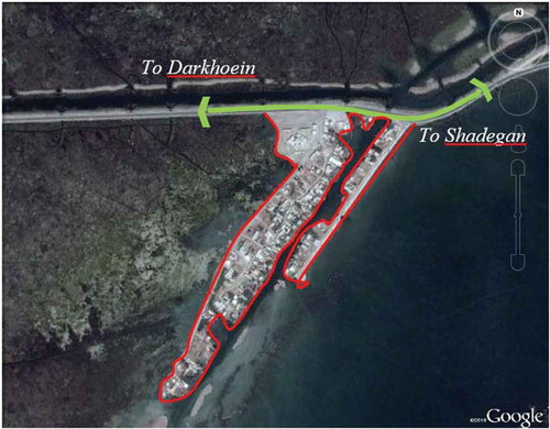 Figure 1. Satellite photo of Sarakhiyeh(Reference: Google earth 2016).