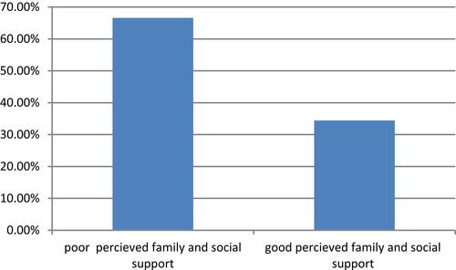 Figure 1 Status of family and social support among patients taking ART (antiretroviral therapy) in West Wollega Zone Public Hospitals, West Ethiopia September 2020.