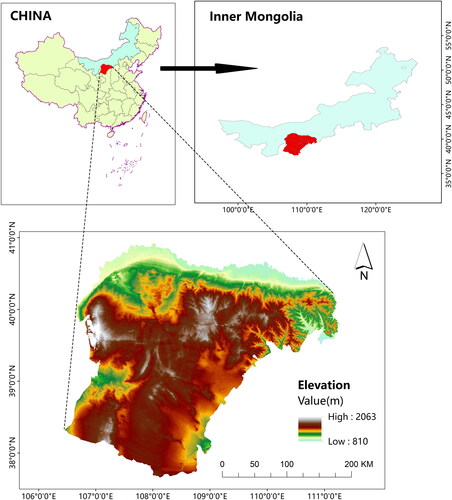 Figure 1. Overview map of Ordos.(China map vector boundary from the Ministry of Natural Resources: GS(2020)4619, no modification from the base map boundary)