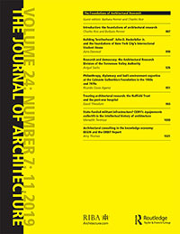 Cover image for The Journal of Architecture, Volume 24, Issue 7, 2019