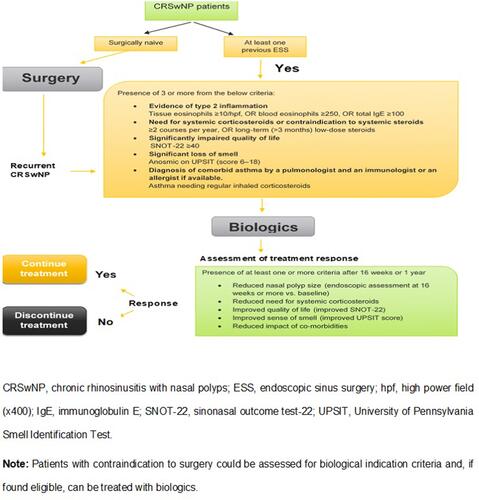 Figure 2 Algorithm for the biological treatment in CRSwNP patients.