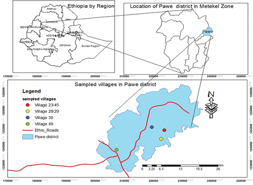 Figure 1. Map of the study area (Pawe district).
