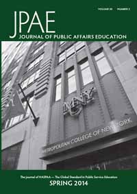 Cover image for Journal of Public Affairs Education, Volume 20, Issue 2, 2014