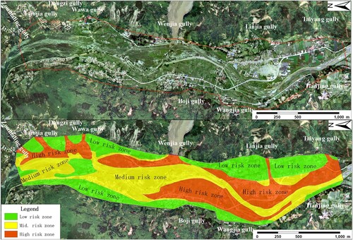 Figure 2. Hazard assessment of Qinping Town (Modified from Cui et al. 2015).