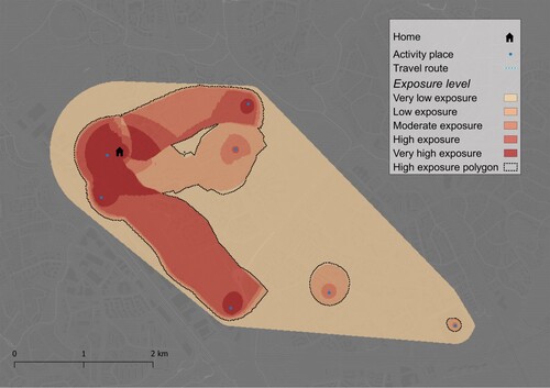 Figure A2. An exemplary individual AS modeled by IREM (Hasanzadeh, Laatikainen, and Kyttä Citation2018; Laatikainen, Hasanzadeh, and Kyttä Citation2018).