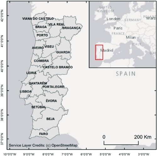 Figure 1. Portugal mainland location.