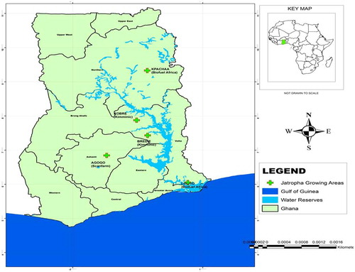 Figure 2. Jatropha study sites and communities