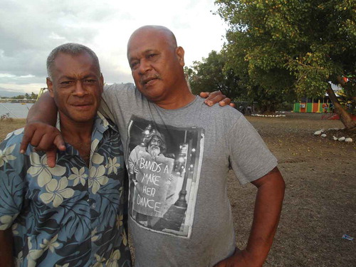 Figure 3. Henry Dyer (left) and ex-Lautoka star Wally Mausio @Lautoka Club, 2014.