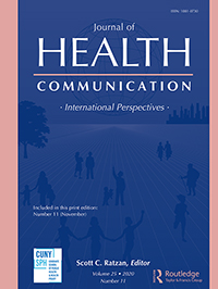 Cover image for Journal of Health Communication, Volume 25, Issue 11, 2020