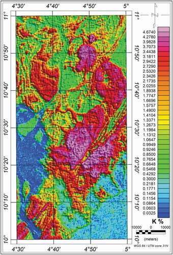 Figure 9. Potassium concentration map