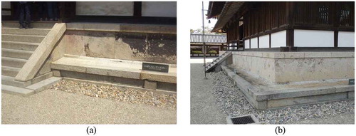 Figure 9. Example of rain water drainage: Wooden Pagoda in Horyu ji, Japan at present.