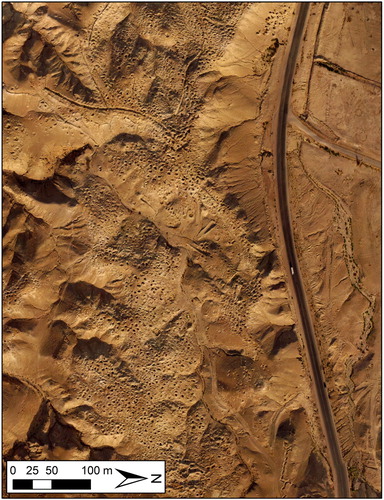 Figure 1. High-resolution orthophotograph showing looting at Bab adh-Dhra’, derived from 320 drone photographs.