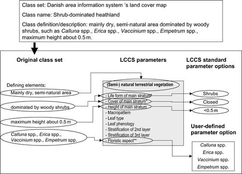 Figure 4. The step-wise procedure of defining the corresponding class of a Nordic class in LCCS.