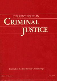 Cover image for Current Issues in Criminal Justice, Volume 2, Issue 1, 1990