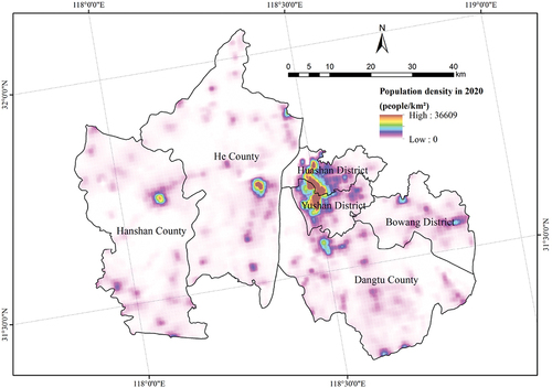 Figure 7. Population density in 2020.