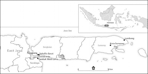 Fig. 1: Map of the fieldwork locations.