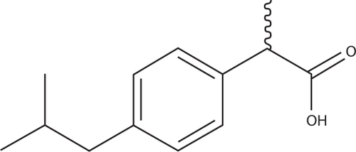 Figure 1 Chemical structure of (RS)-2-(4-(2-methylpropyl)phenyl)propanoic acid (ibuprofen).