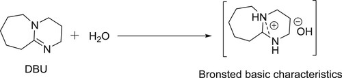 Scheme 88. Bronsted basic characteristics of DBU.