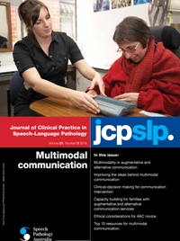 Cover image for Journal of Clinical Practice in Speech-Language Pathology, Volume 21, Issue 3, 2019