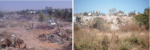 Figure 9. Dumping waste in the riparian corridor and wetland in Kya Sands settlement.Source: Author’s Photographs, May 2014.