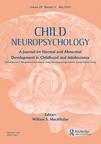 Cover image for Child Neuropsychology, Volume 28, Issue 4, 2022