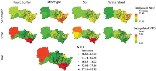 Figure 4. Sandwich mapping of NTD prevalence in Heshun county, China.