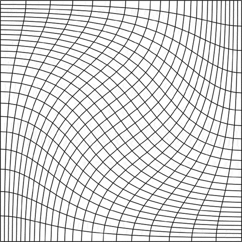 Fig. 6. A depiction of a third-order mesh generated by distorting an orthogonal mesh according to the Taylor-Green vortex. Refinements of this mesh are used in calculating the error with the MMS.