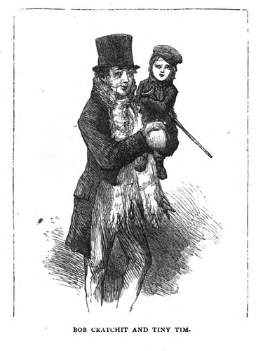 Figure 4. Sol Eytinge’s image of Bob Cratchit and Tiny Tim, taken from The Readings of Mr. Charles Dickens, as Condensed by Himself (Citation1868).