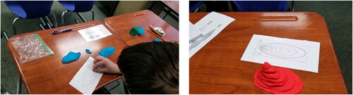 Figure 5. Students creating terrain models from topographic maps with Play-Doh®.